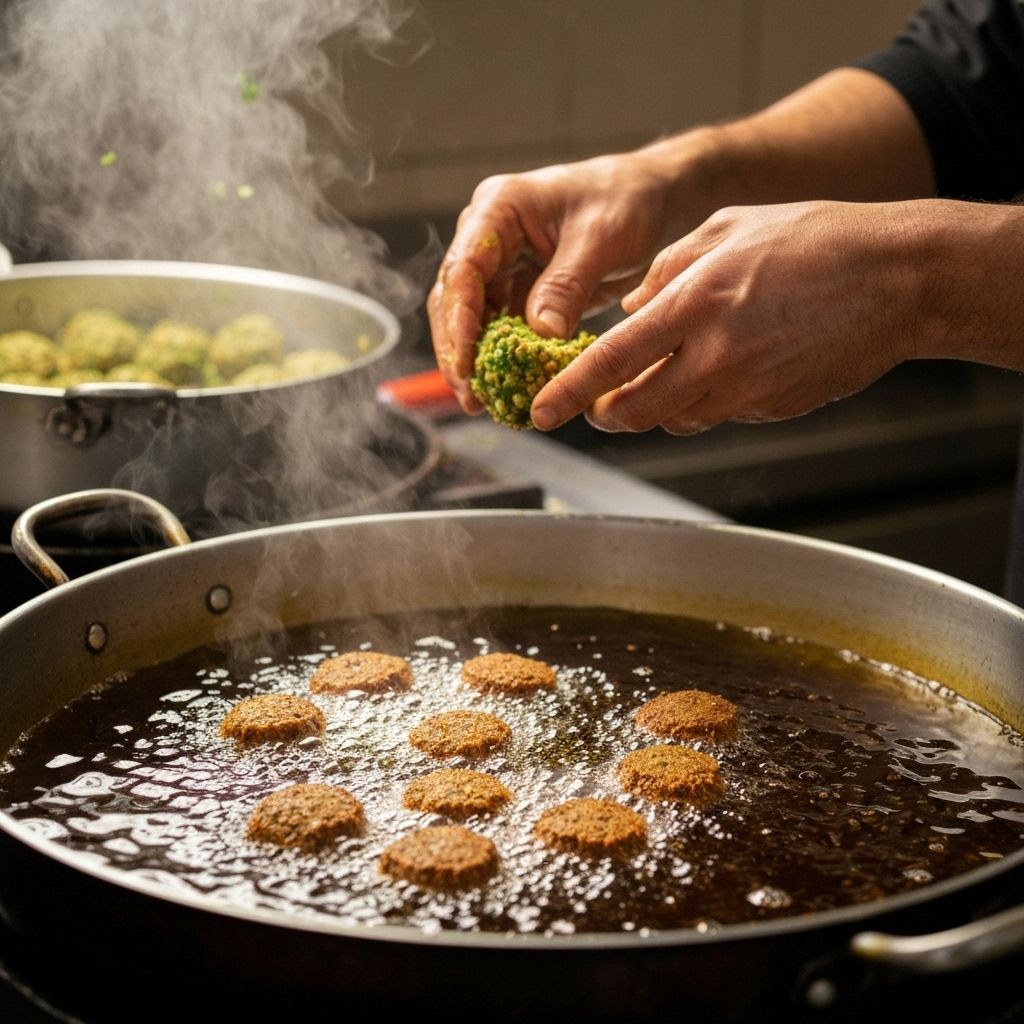 Fresh Falafel Preparation